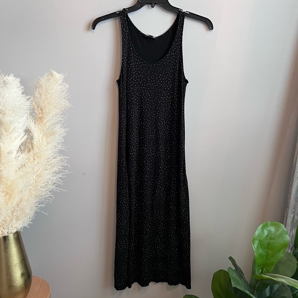 H&M black dress with white polka dots ✨💜 mid length, soft - Women’s Small
